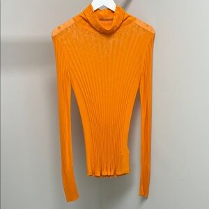 Hope Orange Ribbed Turtleneck